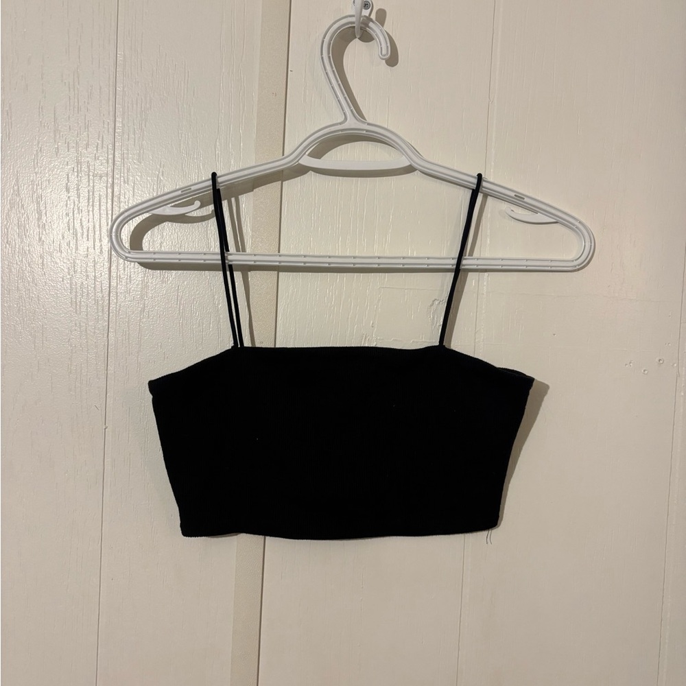 Shien black S cropped top